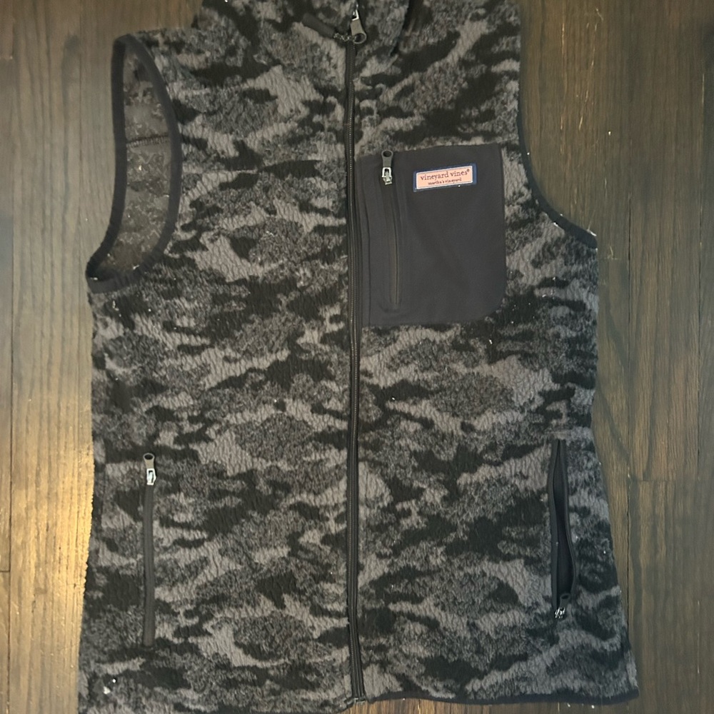 Kids Black and Gray Fleece Vest